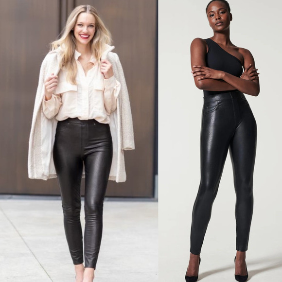 Spanx Leather-Like Ankle Skinny Pant Luxe Black NWT MSRP $148.00 Curvy 2XL